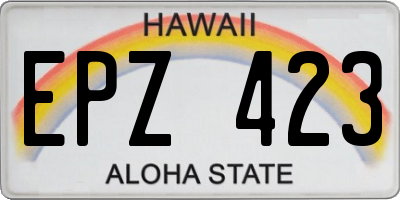 HI license plate EPZ423