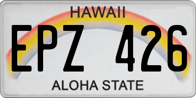 HI license plate EPZ426