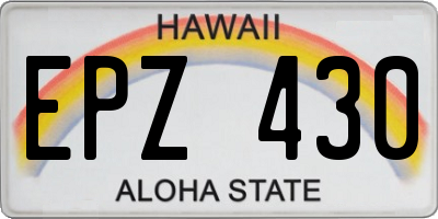 HI license plate EPZ430
