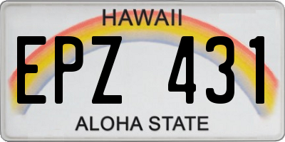 HI license plate EPZ431
