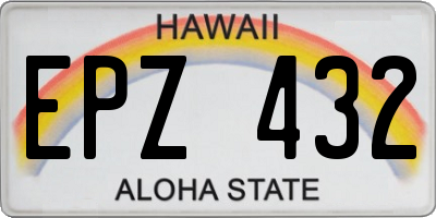 HI license plate EPZ432