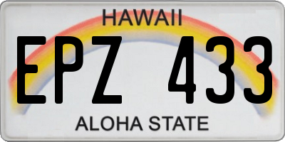 HI license plate EPZ433