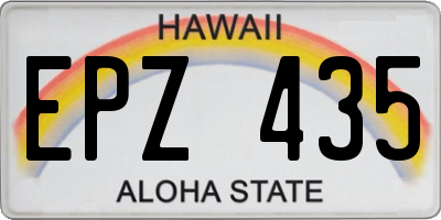 HI license plate EPZ435