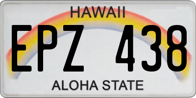 HI license plate EPZ438