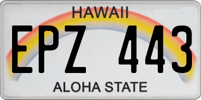 HI license plate EPZ443