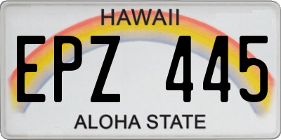HI license plate EPZ445