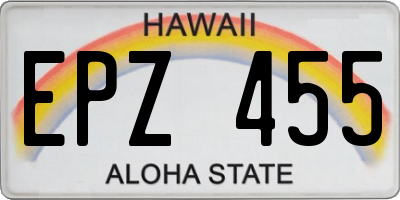 HI license plate EPZ455