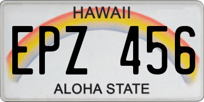 HI license plate EPZ456