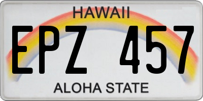HI license plate EPZ457
