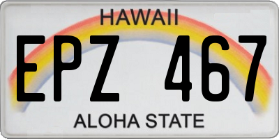 HI license plate EPZ467