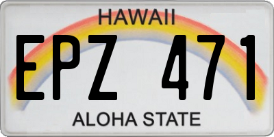 HI license plate EPZ471