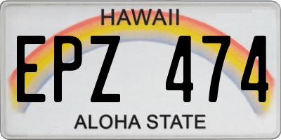 HI license plate EPZ474