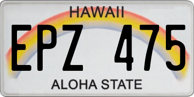 HI license plate EPZ475