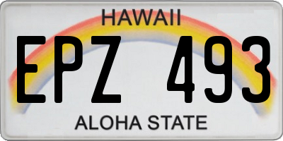 HI license plate EPZ493
