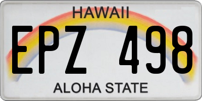 HI license plate EPZ498