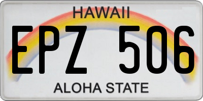 HI license plate EPZ506