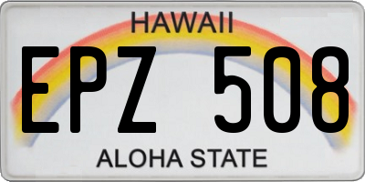 HI license plate EPZ508