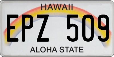 HI license plate EPZ509