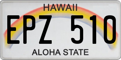 HI license plate EPZ510