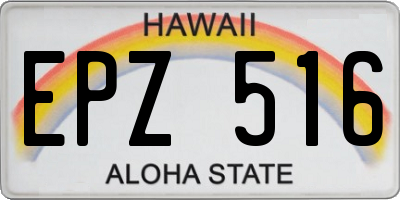 HI license plate EPZ516