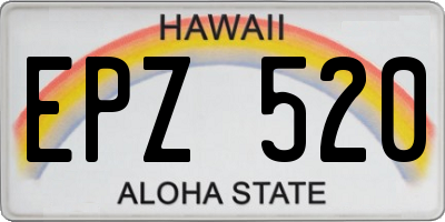 HI license plate EPZ520