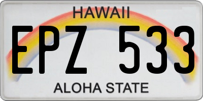 HI license plate EPZ533