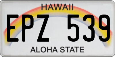 HI license plate EPZ539