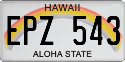 HI license plate EPZ543
