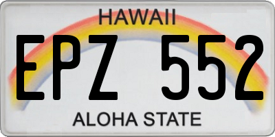 HI license plate EPZ552