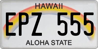 HI license plate EPZ555