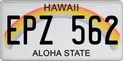 HI license plate EPZ562