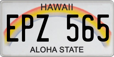 HI license plate EPZ565