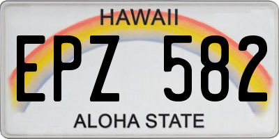 HI license plate EPZ582