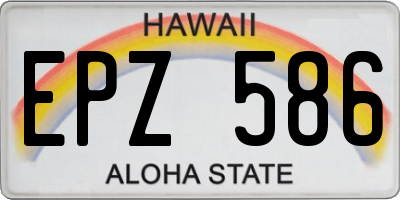 HI license plate EPZ586