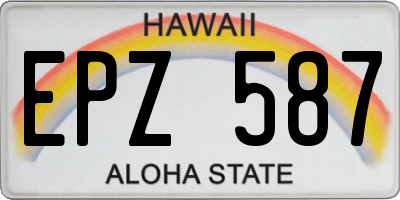 HI license plate EPZ587