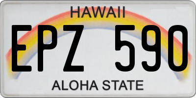 HI license plate EPZ590