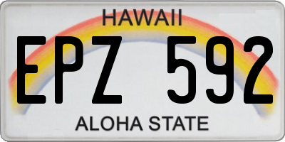 HI license plate EPZ592