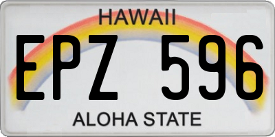 HI license plate EPZ596