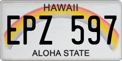 HI license plate EPZ597