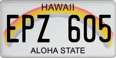HI license plate EPZ605