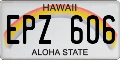 HI license plate EPZ606