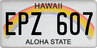 HI license plate EPZ607