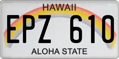HI license plate EPZ610