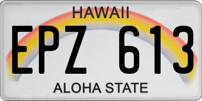 HI license plate EPZ613