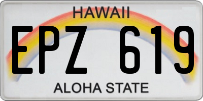 HI license plate EPZ619