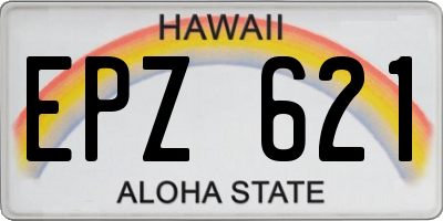 HI license plate EPZ621