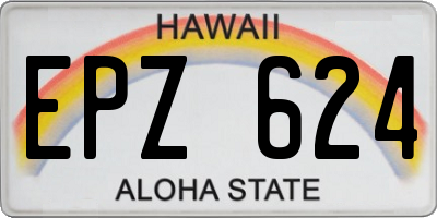 HI license plate EPZ624