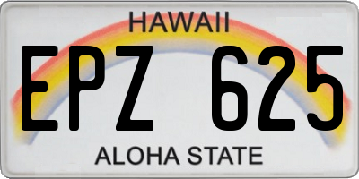 HI license plate EPZ625