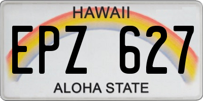 HI license plate EPZ627