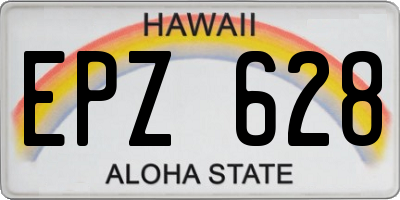 HI license plate EPZ628